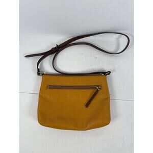 Fossil Fiona Caramel Pebbled Leather Crossbody Bag Small Travel Brown Tan Boho